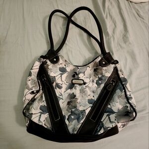 Grey/black floral Multisac purse